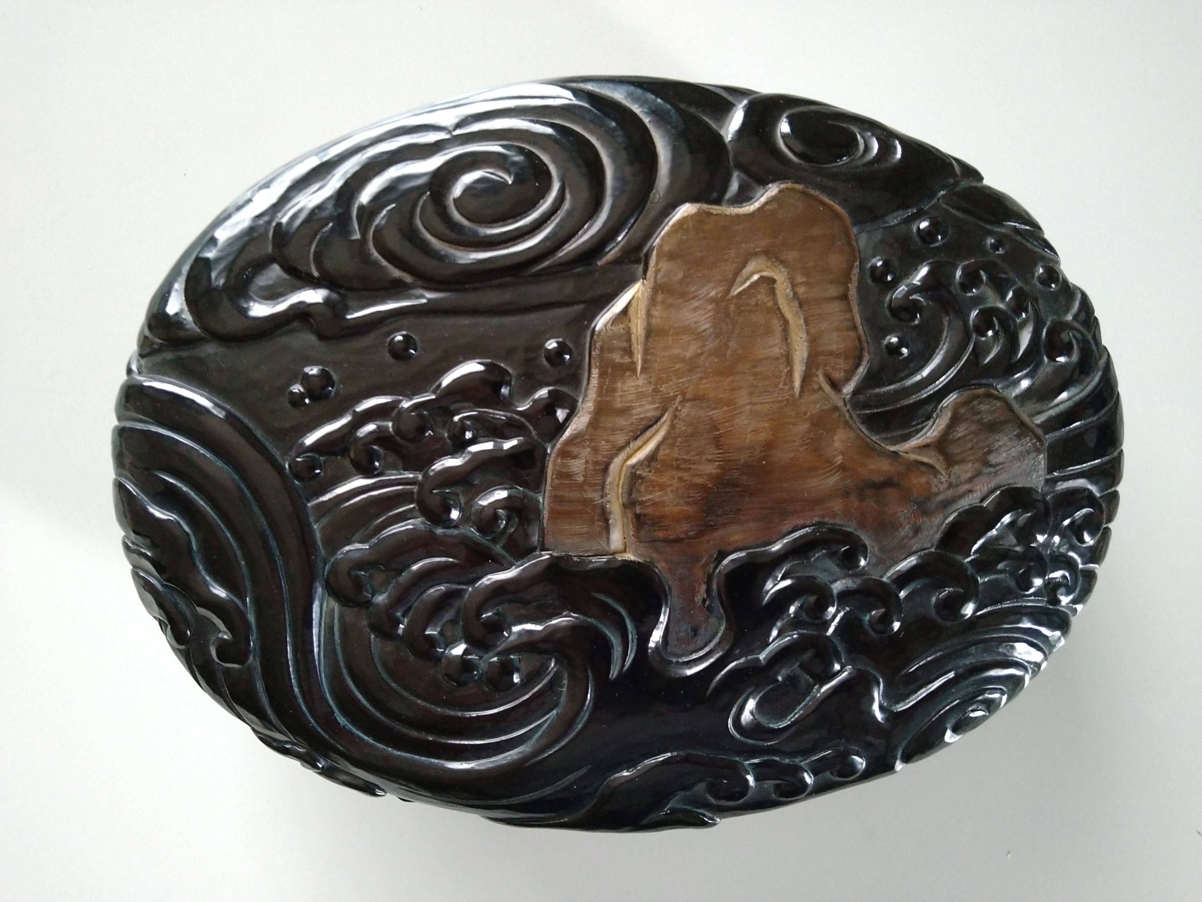 富士龍鎌倉彫り額飾り 富士龍鎌倉彫り額飾り